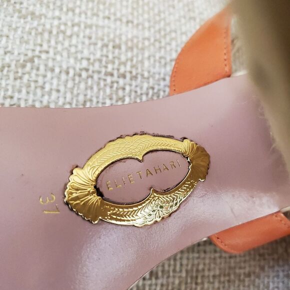 🌠 ELIE TAHARI 🌠 Snakeskin Leather Straw Platform Heels Sandals - [Size 6.5] - Picture 10 of 13